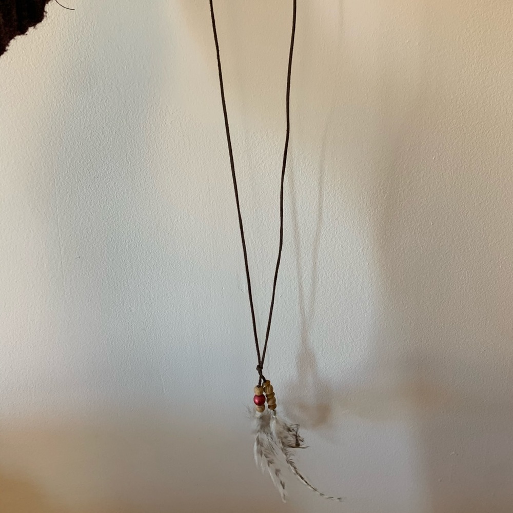 Feather necklace boho chic